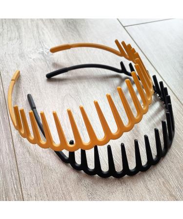 Springtime Colorful Comb Headbands for Women - 6pcs Plastic Hairbands with Teeth Zip Zap Hair Hoop - Girls Model 2 - Buy Online on GoSupps.com