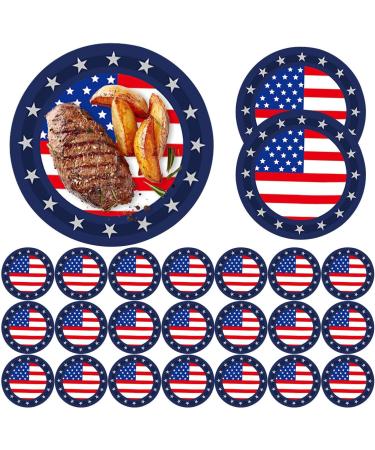 Fovolat Paper Plates Set Patriotic Paper Plates Kit for Camping - Tableware Decorations Plate Dessert Plate for Family Dinners Camping 24 9-inch Plates - Buy Online on GoSupps.com