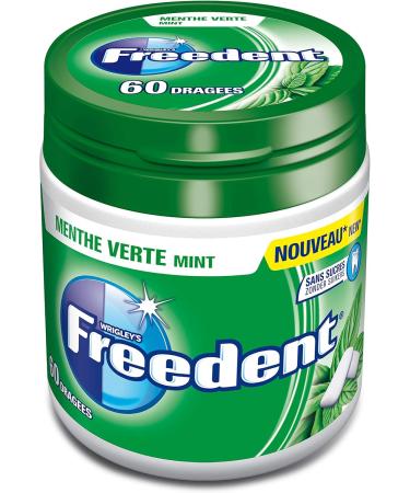 FREEDENT - Green Mint - Box of 60 Sugar-free Chewing Gum Dragees (Set of 4) - Buy Online on GoSupps.com