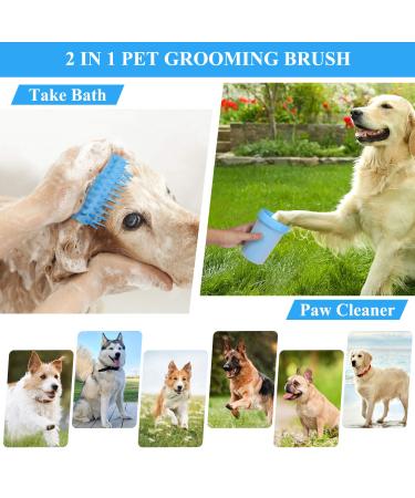 Dog Paw Cleaner Cup | Portable Silicone Paw Washer Brush for Large Dogs | Pet Grooming and Gifts for Dog Owners - Blue - Buy Online on GoSupps.com