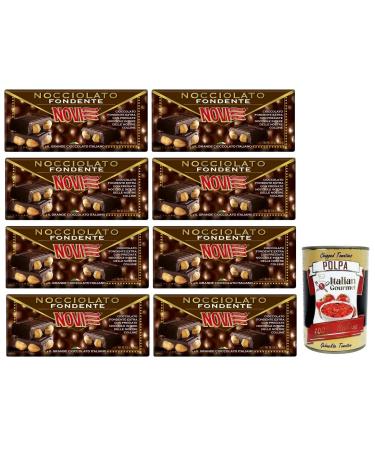 Novi Nocciolato Dark Chocolate with Whole Hazelnuts 130g + Tomato Pulp Italian Gourmet Tomato Pulp 400g