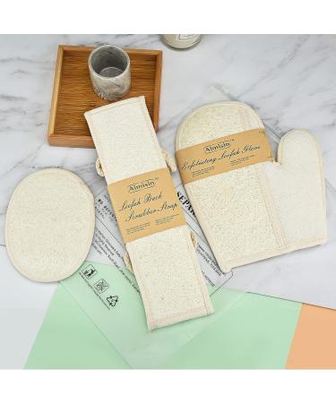 Aimisin Loofah Bathing Set: Exfoliating Glove, Back Scrubber & Pad for Skin Cleansing - Men and Women Body Exfoliator for Bath, Spa & Shower - Buy Online on GoSupps.com