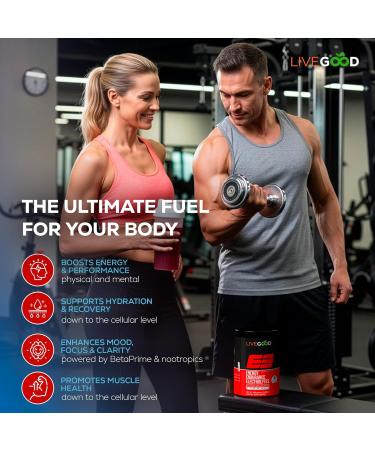 LIVEGOOD E3 Preworkout Powder with BCAA EAAs Electrolytes and Alpha-GPC for Energy Endurance Hydration and Nitric Oxide Support Natural Pre Workout for Men and Women (30 Servings) - Buy Online on GoSupps.com