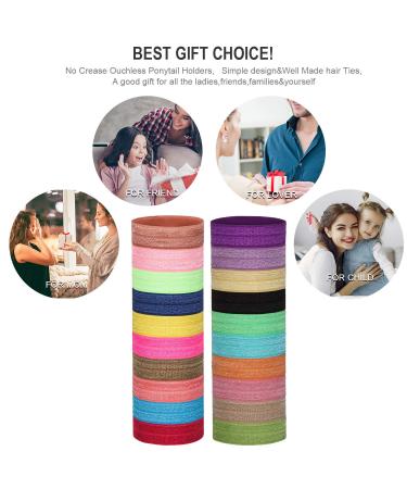 200 Elastic Knotted Hair Ties - Colorful Ribbon Hair Bands for Women & Girls - Buy Online on GoSupps.com