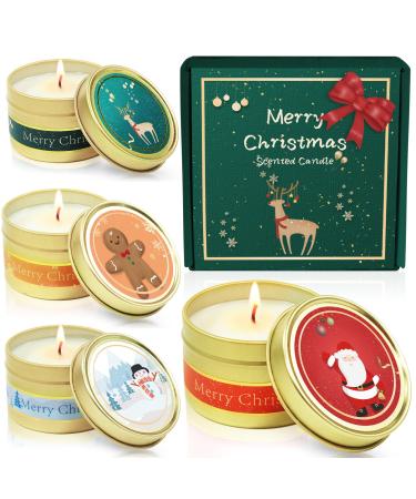 Sentorini fragrance candles Christmas gift set gifts for women 4th soy wax aromatherapy candles for Christmas decoration weddings party father's day mother's day Valentine's Day yoga sherry brandy apple cinnamon winter cedar gingerbread
