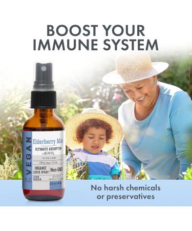 GIVOL Organic Elderberry Mist-Sambucus Nigra (Extra Strength) and Vitamin C Extra Strength Spray Mist: Daily Absorption Liquid Extract - Non-GMO - Immune Boost Optimizes Wellness Benefits - Buy Online on GoSupps.com
