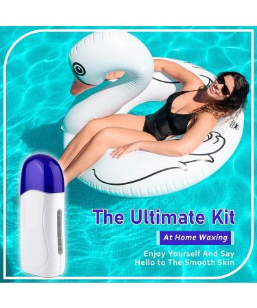 Pinkiou Roll on Wax Kit - Hair Removal Depilatory Roller with Cartridge Honey Wax Strip Machine for Arm, Leg, Bikini - Waxing Warmer for Smooth Skin - Buy Online on GoSupps.com