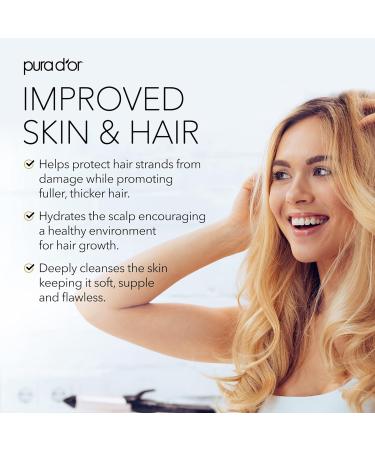 PURA D'OR Organic Castor Oil & Vitamin E Serum 70,000 IU - Cold Pressed, Hexane Free, 100% Natural Blend with Sweet Almond, Apricot, Jojoba & Argan - Buy Online on GoSupps.com