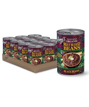 Amy's Refried Black Beans, Gluten Free, Organic & Vegetarian, Canned, 15.4 Ounce (Pack of 12)