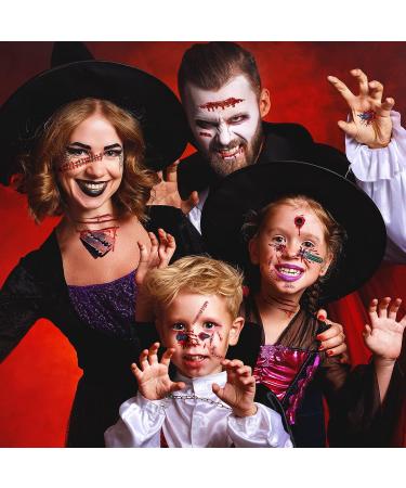 Halloween 3D Zombie Scar Face Tattoo Sticker - Waterproof Fake Bloody Wound for Cosplay, Party, and Pranks - Buy Online on GoSupps.com