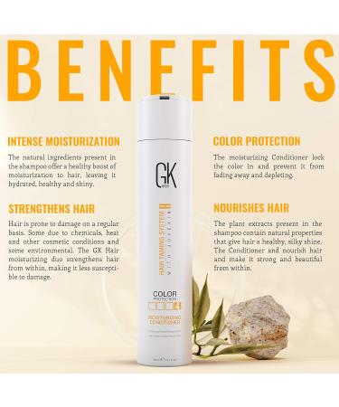 Global Keratin GKhair Moisturizing Conditioner Color Protection 300ml/ 10.1 fl. oz | Organic Oil Extracts - Sulfate Paraben Free - For Damaged and Dry Hair Conditioning - Women & Men | All Hair Types - Buy Online on GoSupps.com