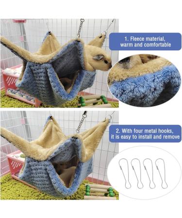 Yanmucy Rat Hammock Double-Layer Fleece Guinea Pig Hammock House Warm Soft Rat Hammocks for Cage Accessories Ferrets Hideout Ferret Hamster Hammock for Small Animal Playing Sleeping (blue) - Buy Online on GoSupps.com