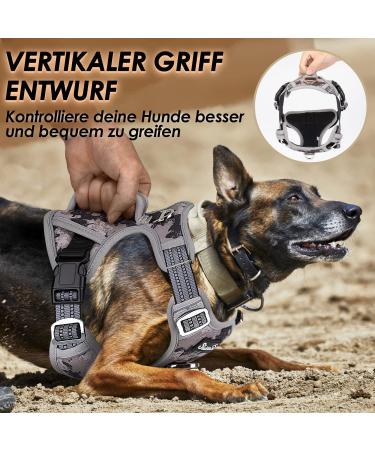 Eyin Camouflage Dog Harness for Small Dogs - Adjustable Breathable Reflective with Padded Handle | Daily Training Gear (Size S: Neck 32-46cm Chest 35-63cm) - Buy Online on GoSupps.com