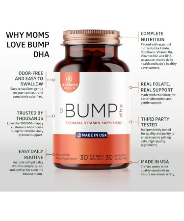 Centurion Labs Premium Prenatal Vitamins 10 Powerful Ingredients with DHA EPA Folate and Vitamin B12 All Natural Pregnancy Supplement for Fetal Development and Pregnancy Support 30 Softgels - Buy Online on GoSupps.com