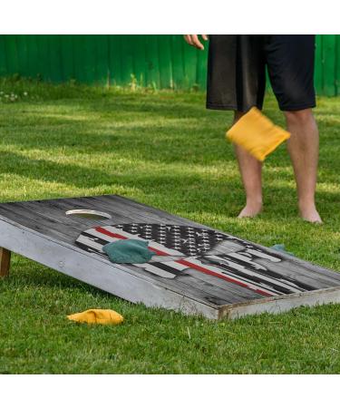 American Flag Vinyl Cornhole Board Wraps (2 Pack) 24x48'' - Black Skull Design - Buy Online on GoSupps.com