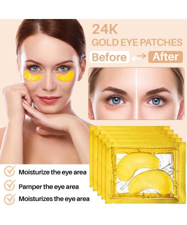 Gold Under Eye Patches - 30 Pairs for Dark Circles & Wrinkles | Golden Moisturizing Eye Mask for Women - Buy Online on GoSupps.com
