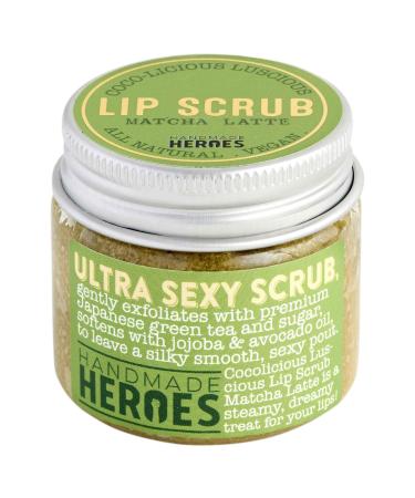 100% Natural Lip Scrub, Vegan Conditioning Coconut Lip Exfoliator - Gentle Exfoliant, Sugar Lip Polish and Lip Exfoliator Scrubber for Chapped and Dry Lips, 1oz (Matcha Latte)