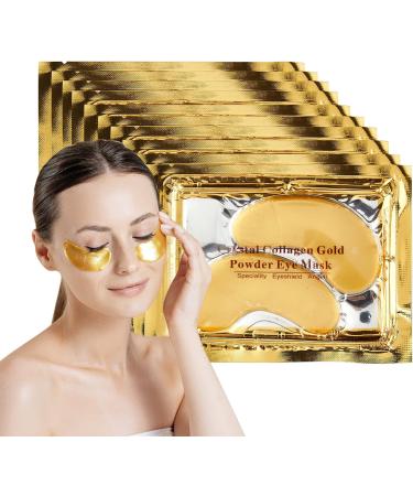 24K Gold Under Eye Treatment Masks Eye Masks for Dark Circles Crystal Gold Powder Gel Collagen for Under Eye Wrinkles Remove Eye Bags Hydrating Puffy Eyes 20 Pieces/10 Pairs - Buy Online on GoSupps.com
