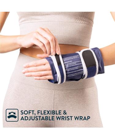 Magic Gel Wrist Ice Pack Wrap - Hot/Cold Hand Brace - Adjustable Straps - Blue - Buy Online on GoSupps.com