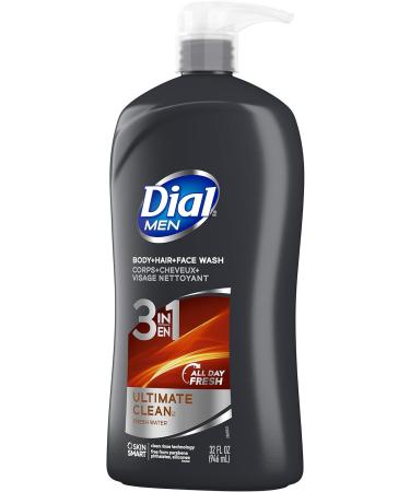 Dial Men 3in1 Body Hair & Face Wash - Ultimate Clean | 32 Fl Oz (Pack of 2) - International Shipping Available - Buy Online on GoSupps.com
