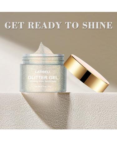 LATIBELL Silver UV Body Glitter Gel - 2.4 oz | Black Light Makeup for Face, Body & Hair | Rave Accessories for Women - Buy Online on GoSupps.com