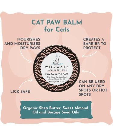 WildWash Cat Paw Balm - Conditioning Treatment for Cracked Paws, Dry Noses, and Calloused Elbows - Natural & Paraben-Free - Buy Online on GoSupps.com