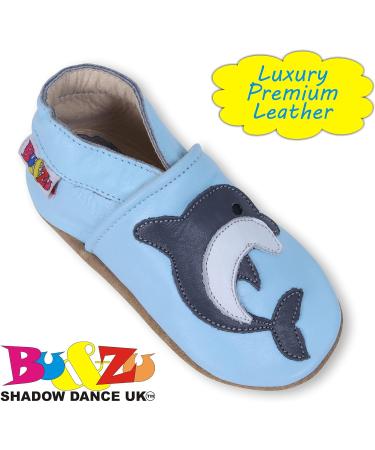 SHADOW DANCE UK Baby Shoes - Soft Sole Toddler Shoes for Boys and Girls | Leather Winter Booties for Newborns | Dolphins Design | Size 29, 0-6 Months - Buy Online on GoSupps.com