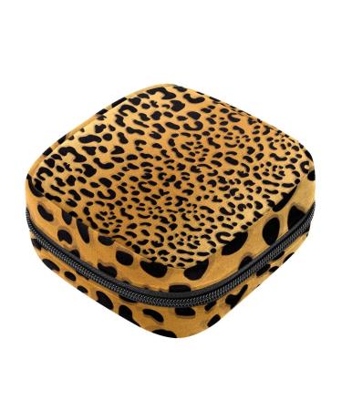 Tampons Holder for Purse Portable Feminine Menstruation Pad Holder Leopard Print Background Cute Sanitary Napkin Storage Bag for Women Multi-colored 10