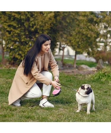 Retractable Dog Lead 5M Long Extendable with Non-Slip Handle & Adjustable Dog Lead One-Hand Brake Pause Lock 360 Universal Anti-winding with Bonus Training Clicker for Small Medium Dogs (Pink) - Buy Online on GoSupps.com