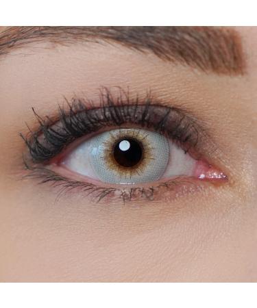Contact lenses colored gray |Gray annual lenses without strength |Halloween Vampire Anime Cosplay |2 pieces of soft color lenses + containers tweezers inserting help |Strongly opaque |Charmiga Bonita Gray - Buy Online on GoSupps.com