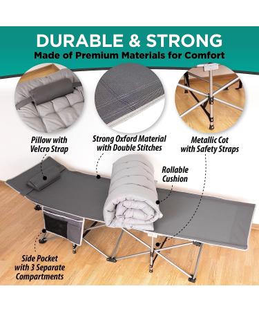 Zone Tech Outdoor Camping Cot Pads Mattress - Classic Gray Premium Quality Comfortable Thicker Cotton Sleeping Cot Lightweight Waterproof Bottom Pad Mattress for Adult  Kid 1-pack - Buy Online on GoSupps.com