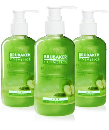 BRUBAKER BRUBAKER Cosmetics Apple Liquid Soap for Hygienically Clean Hands Extra Gentle and Moisturising Formula (3 x 240 ml)