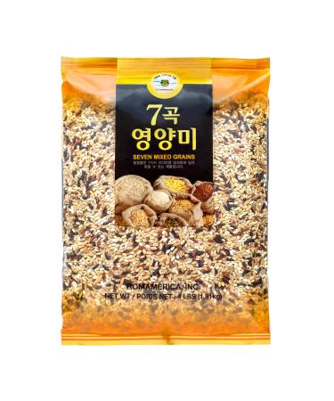 ROM AMERICA 7 Premium Healthy Mixed Grains Rice with Brown Rice, Wild Sweet Rice, Red Rice, Whole Barley, Oat, Brown and White Sweet Rice - 4 Pound (Pack of 1) 7 Grains 4 Pound (Pack of 1)