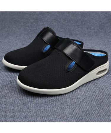 MisFun Diabetic Shoes for Men - Orthopedic Slippers for Foot Fracture Recovery - Black, Size 6.5 - Buy Online on GoSupps.com