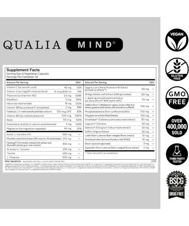 QUALIA MIND | The Ultimate Blend For Brain Health* | Doctor-Formulated Nootropic To Fuel Focus & Concentration* | Supports Long Term Brain Health| Maintain Drive & Productivity | 2 Month Supply - Buy Online on GoSupps.com