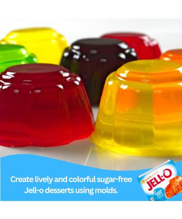 Jell-O Sugar Free Gelatine Powder American Food Variety Flavours 8.5g x 5 Silicone Jelly Mold - Buy Online on GoSupps.com
