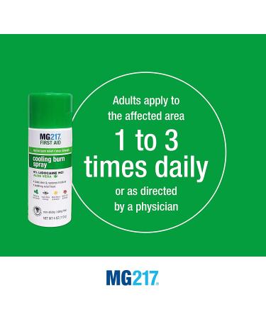 MG217 Maximum Strength Pain Relief Cooling Burn Spray 4 oz with Lidocaine & Aloe Vera - Buy Online on GoSupps.com