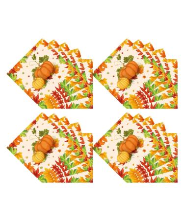 Plates | Pumpkin Maple Decorations Favors Maple Leaves Pumpkin Decor Fall Tableware Autumn Leaves Tableware Set Harvest Decoration Serve 16 Guests Tissue