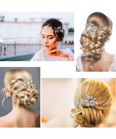 Classic Style Wedding Hair Comb Set - 44 Piece Faux Pearl Crystal Accessories for Bride & Bridesmaid - Buy Online on GoSupps.com