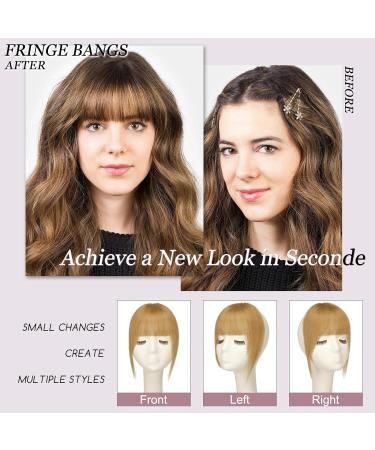 RUWISS Clip in Fringe - 100% Human Hair Thick Bangs Extensions for Daily Wear (Blonde) - 15g - Buy Online on GoSupps.com