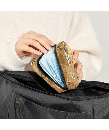 Old Map World Sanitary Napkin Storage Bag Feminine Menstrual Cup Pouches Nursing Pad Holder Tampon Bags Portable Period Bag for Women Teen Girls 1Pcs Multi-colored 15 - Buy Online on GoSupps.com