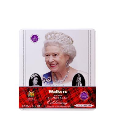 Walkers Shortbread, Pure Butter Shortbread in The Queen's Platinum Jubilee Limited Edition Tin The Queen 10.6 Ounce (Pack of 1)