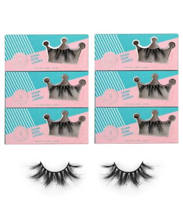 SY SHUYING 6 Pairs 20mm Mink Eyelashes 3D Real Mink Lashes Dramatic Fluffy False Eyelashes 100% Handmade 6D Long Thick Soft Reusable Luxurious Volume Strip Eye Lashes (Queen) 6Pairs 20mm Queen