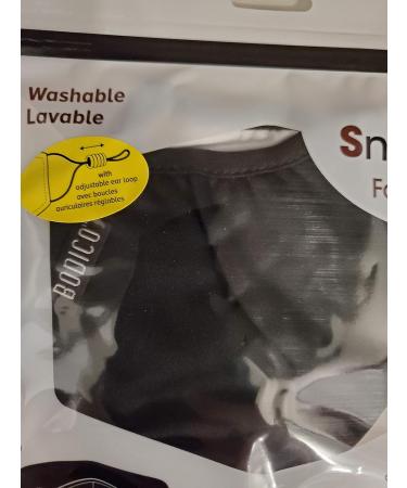 Bodico Cotton/polyester Washable Resusable Face Mask for Adults with Adjustable Ear Loops Black 1 count Black Adults - Buy Online on GoSupps.com