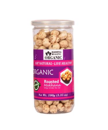 Blessfull Healing Organic Makhana with Spicy Tomato Flavor and Roasted Taste 100 Grams Spicy Tomato