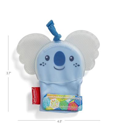 Infantino Crystal Clear Teething Mitten - Koala Design | Soft Textured Silicone | Natural Rubber Teether for Babies - Buy Online on GoSupps.com