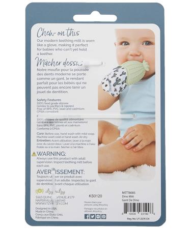 Itzy Ritzy Dino Silicone Teether | Food Grade, 3+ Months - Itzy Mitt - Buy Online on GoSupps.com