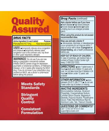 Max Strength PE Phenylephrine HCl 10mg Non Drowsy Nasal Decongestant - Allergy Sinus Congestion Relief Compare to Sudafad PE Decongestant Tablets - Sinus Decongestants for Adults (2 Pack) 200 Caplets (Pack of 2) - Buy Online on GoSupps.com