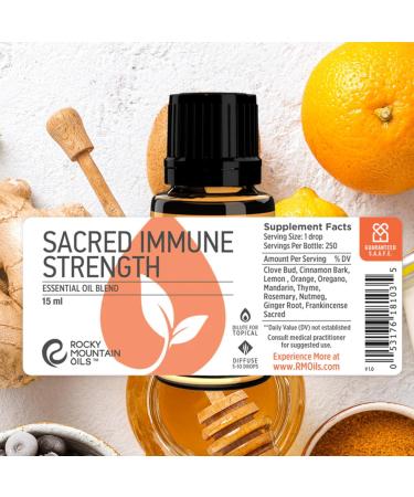 Rocky Mountain Oils Sacred Immune Strength Essential Oil Blend - 15ml - Boost Immunity Aromatherapy Natural Remedies Diffuser & Topical Use - Buy Online on GoSupps.com