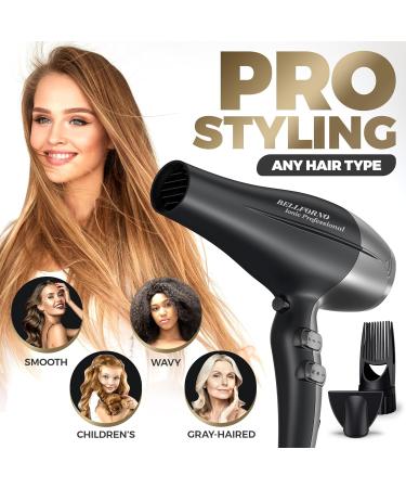 Fast-Dry 2200W Negative Ionic Ceramic Hair Dryer - Lightweight & Quiet Professional Salon Blow Dryer with Tourmaline Technology - Gray/Black - Buy Online on GoSupps.com